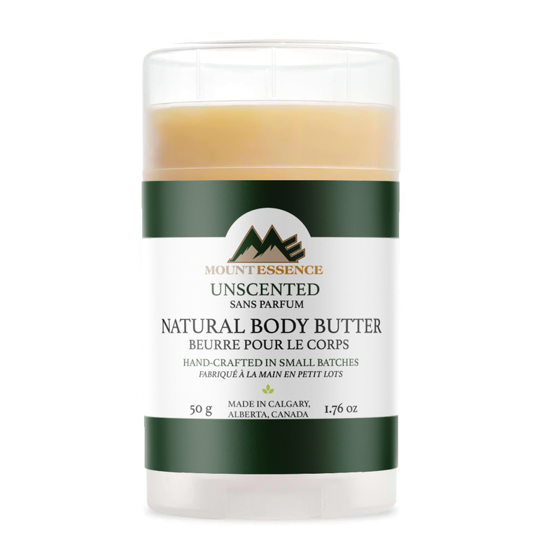 Mount Essence Unscented  Body Butter – Rich Hydration, Plant-Based with Mango Butter, Organic Virgin Coconut Oil & Organic Jojoba Oil 50g(1.76oz)