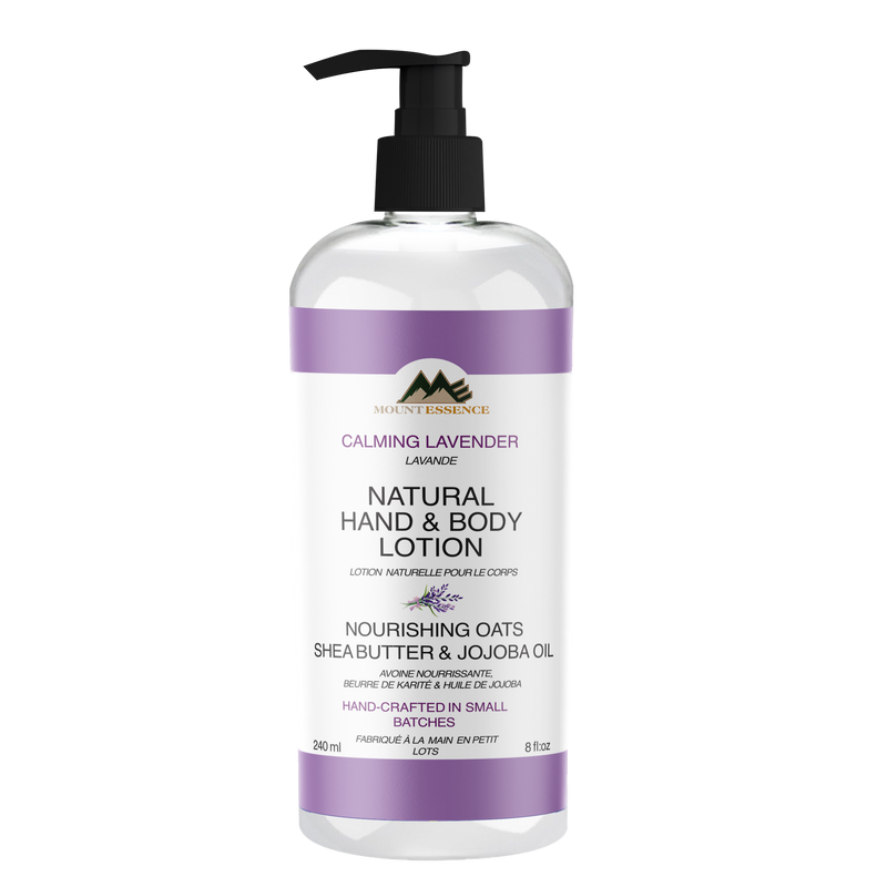 calming lavender mount essence hand and body lotion front