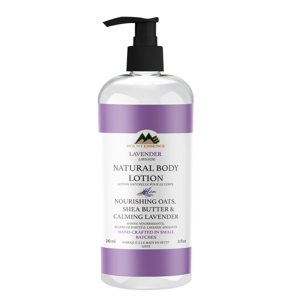 Mount Essence Calming Lavender Natural Hand & Body Lotion – 240ml (8fl oz) Oats, Organic Shea Butter & Organic Jojoba Oil Natural Hand & Body Lotion – Intensely Hydrating