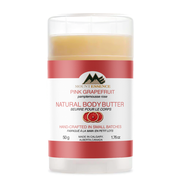 Mount Essence Pink Grapefruit Body Butter – Rich Hydration, Plant-Based with Mango Butter, Organic Virgin Coconut Oil & Organic Jojoba oil 50g(1.76oz)