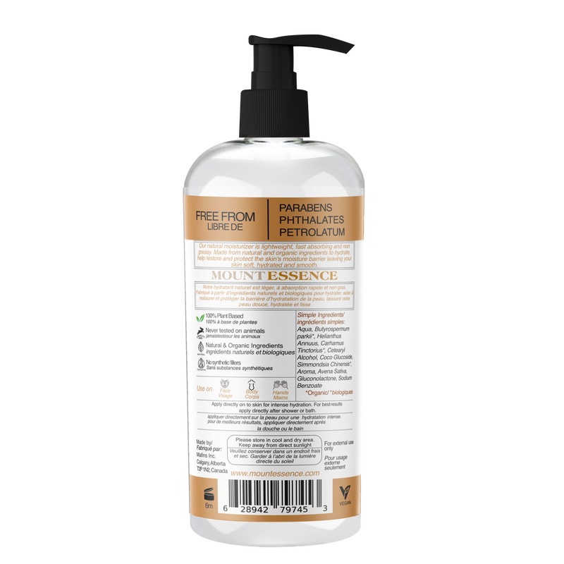 bottle of vanilla bliss hand and body lotion back side