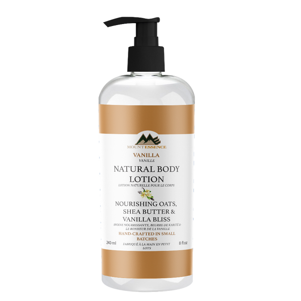 Mount Essence Vanilla Bliss Natural Hand & Body Lotion – 240ml (8fl oz) Oats, Organic Shea Butter & Organic Jojoba Oil Natural Hand & Body Lotion – Intensely Hydrating